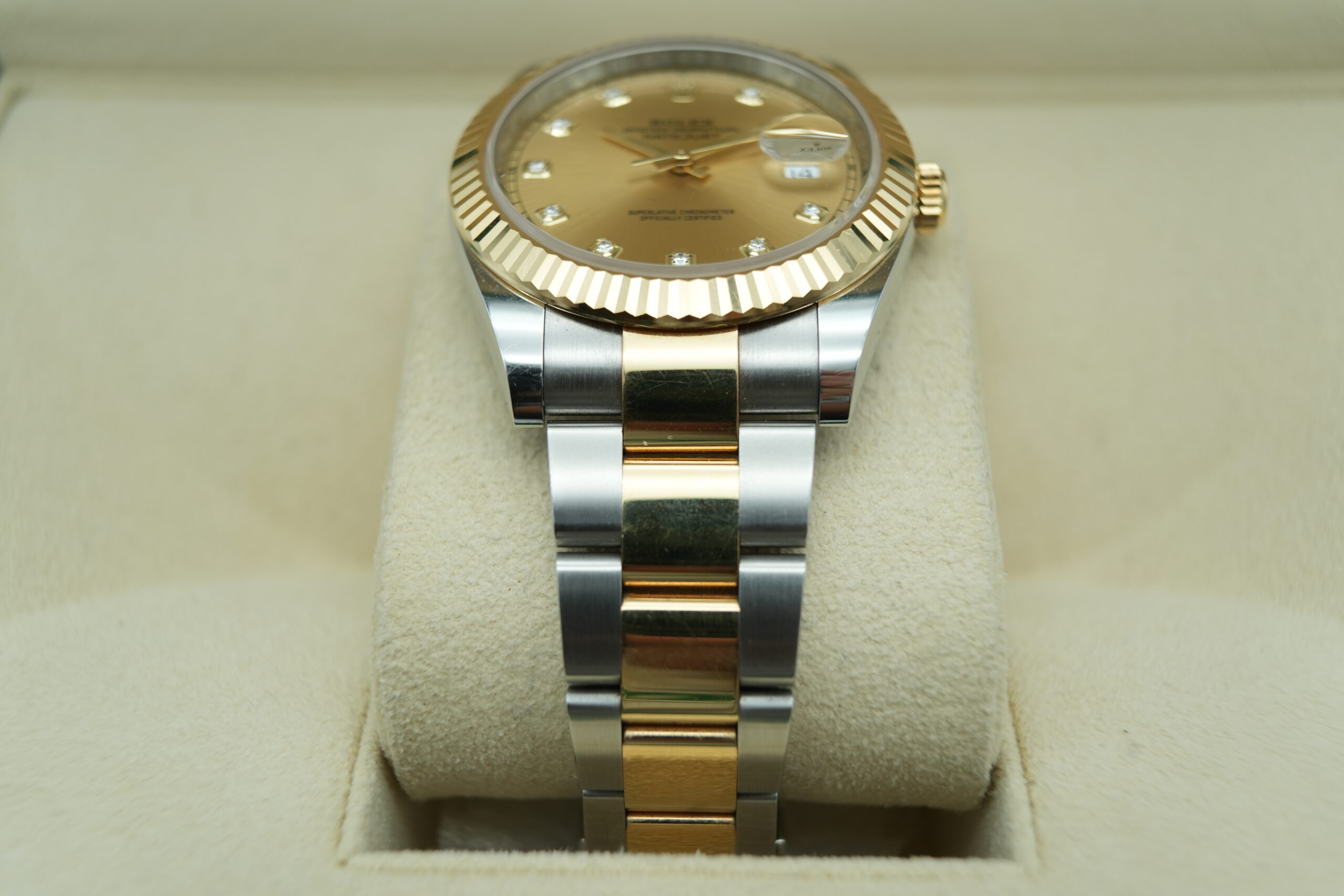 Rolex 126333 Datejust 41 Champagne Diamond Dial on Oyster