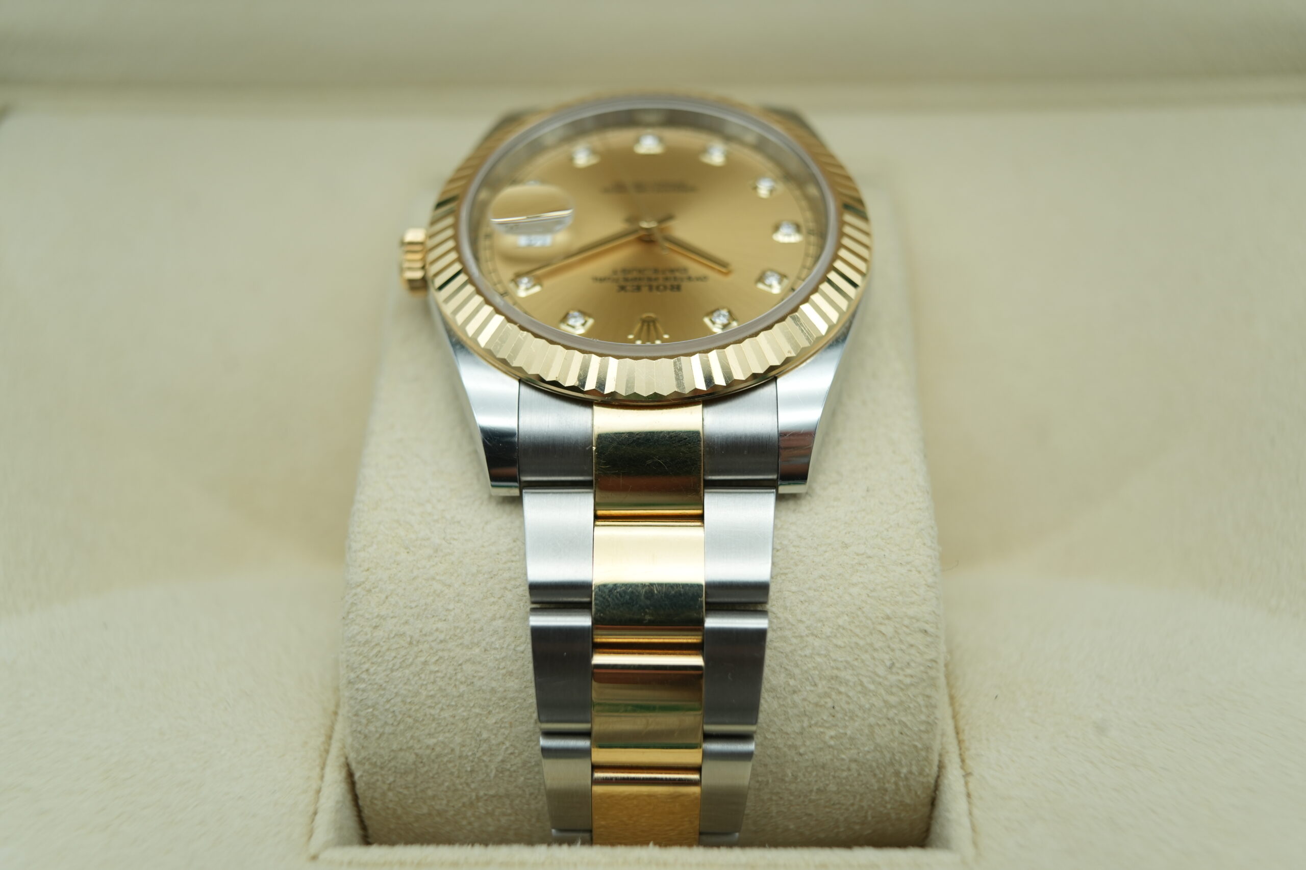 Rolex 126333 Datejust 41 Champagne Diamond Dial on Oyster