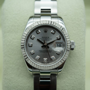 Rolex 179174 Lady-Datejust Silver Diamond Dial view 2