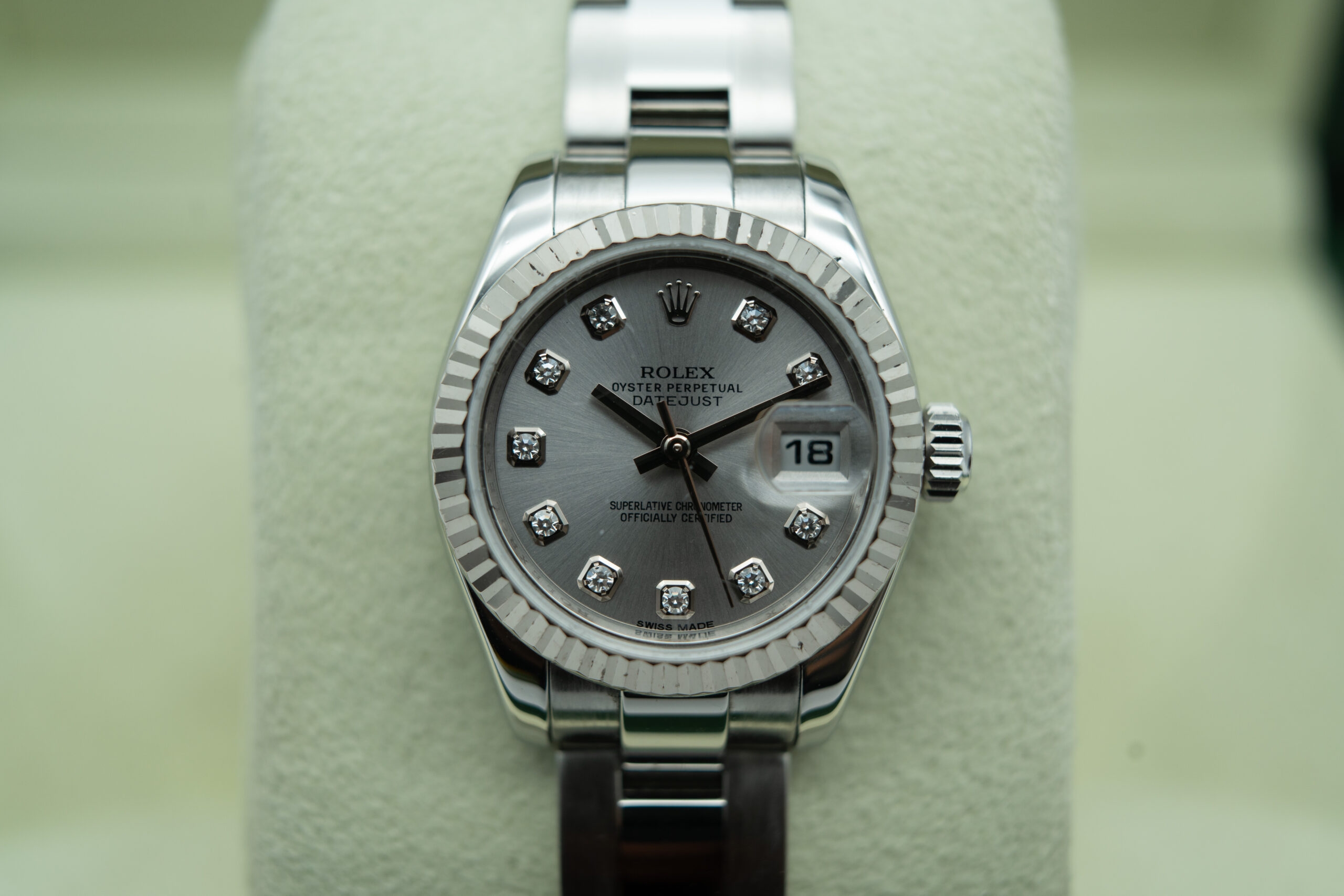 Rolex 179174 Lady-Datejust Silver Diamond Dial