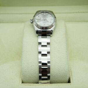 Rolex 179174 Lady-Datejust Silver Diamond Dial view 5