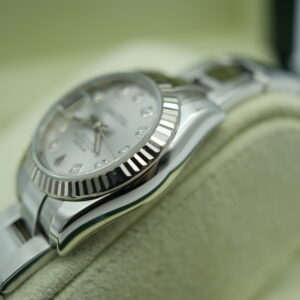 Rolex 179174 Lady-Datejust Silver Diamond Dial view 3