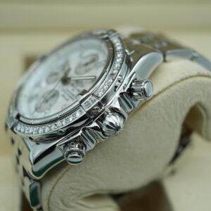 Breitling A1335653 Chronomat Evolution   Factory MOP Diamond Dial and Bezel view 5