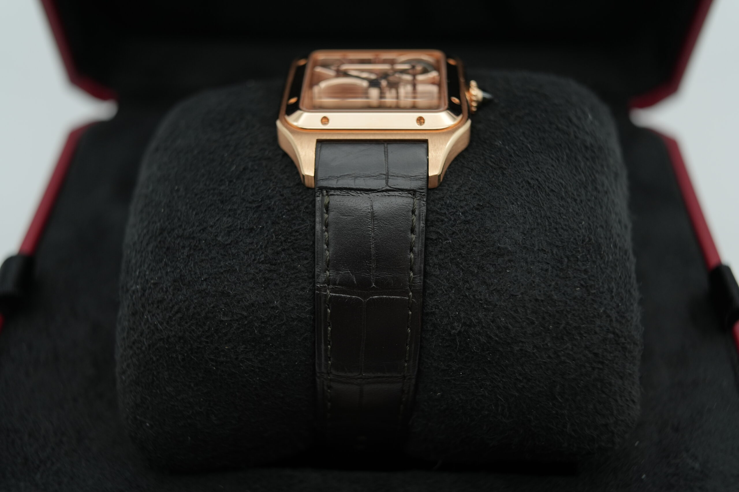 Cartier WHSA0030 Santos Dumont Skeleton Watch w/ Micro Rotor