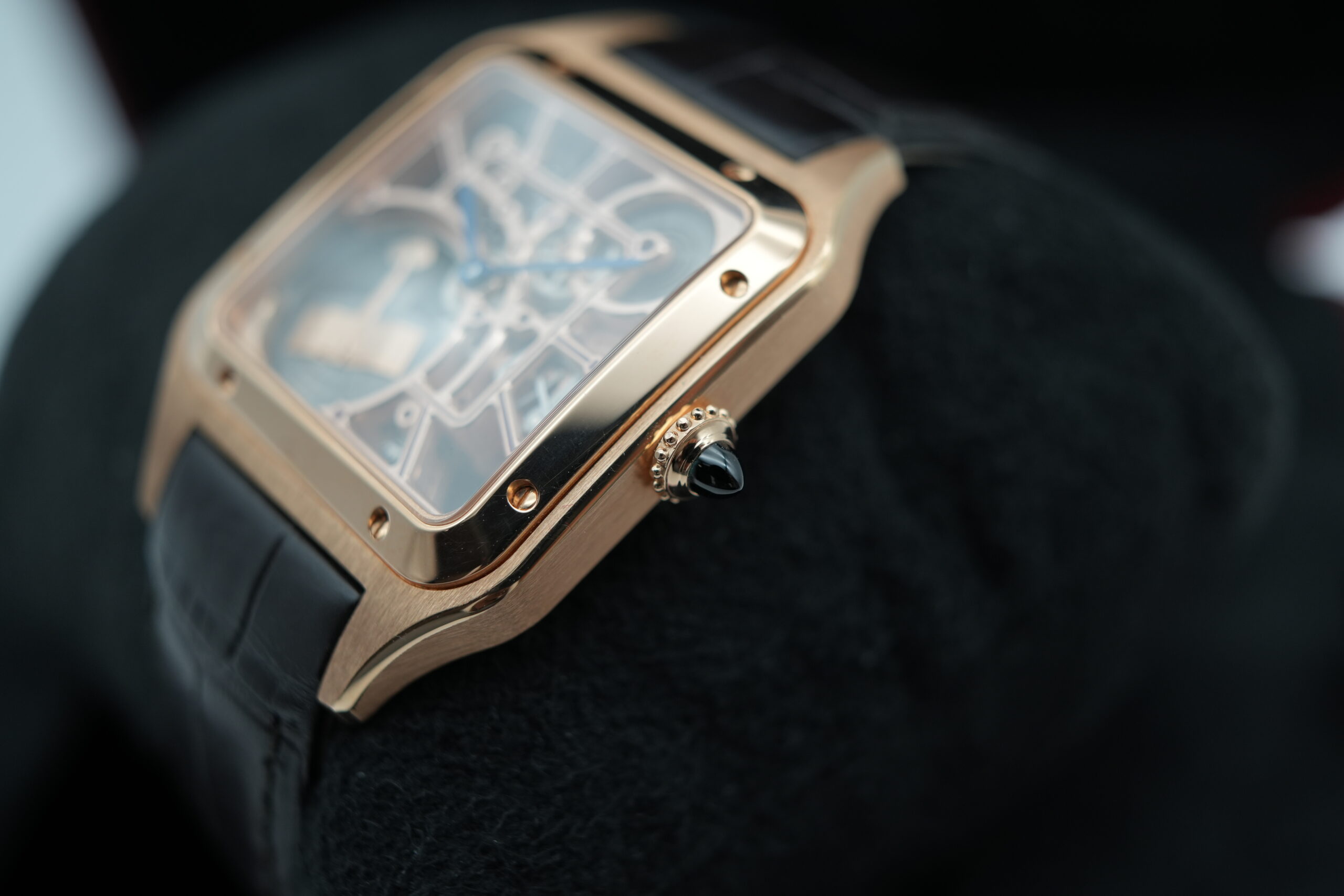 Cartier WHSA0030 Santos Dumont Skeleton Watch w/ Micro Rotor