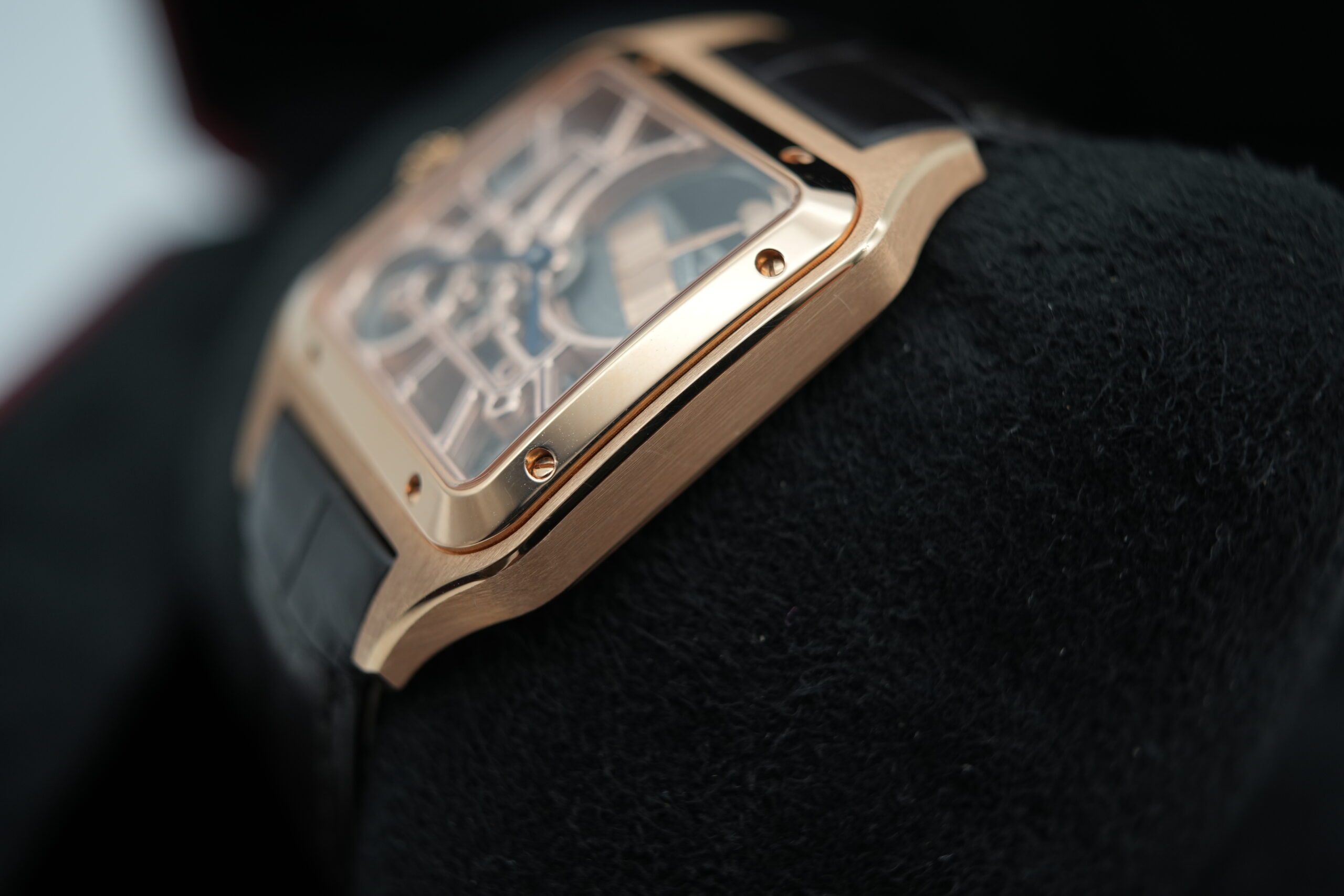 Cartier WHSA0030 Santos Dumont Skeleton Watch w/ Micro Rotor