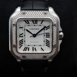 Cartier Santos W4SA0005 Factory Diamond Bezel view 7