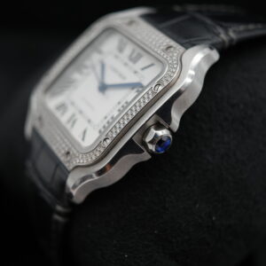 Cartier Santos W4SA0005 Factory Diamond Bezel view 4