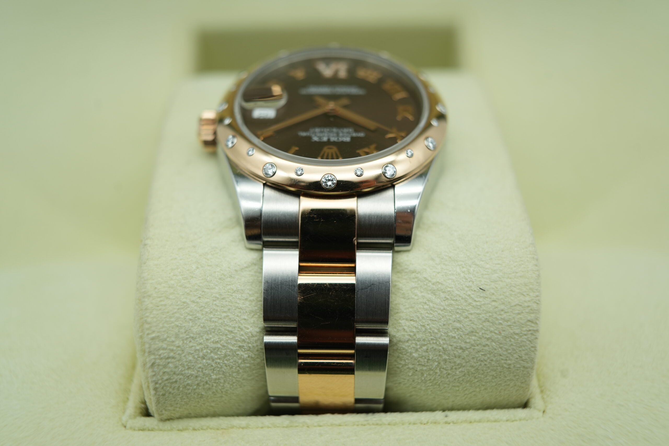 Rolex 178341 Rose Gold Chocolate VI Factory Diamond Bezel