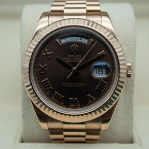 Rolex 218235 Day-Date II Chocolate Roman Dial
