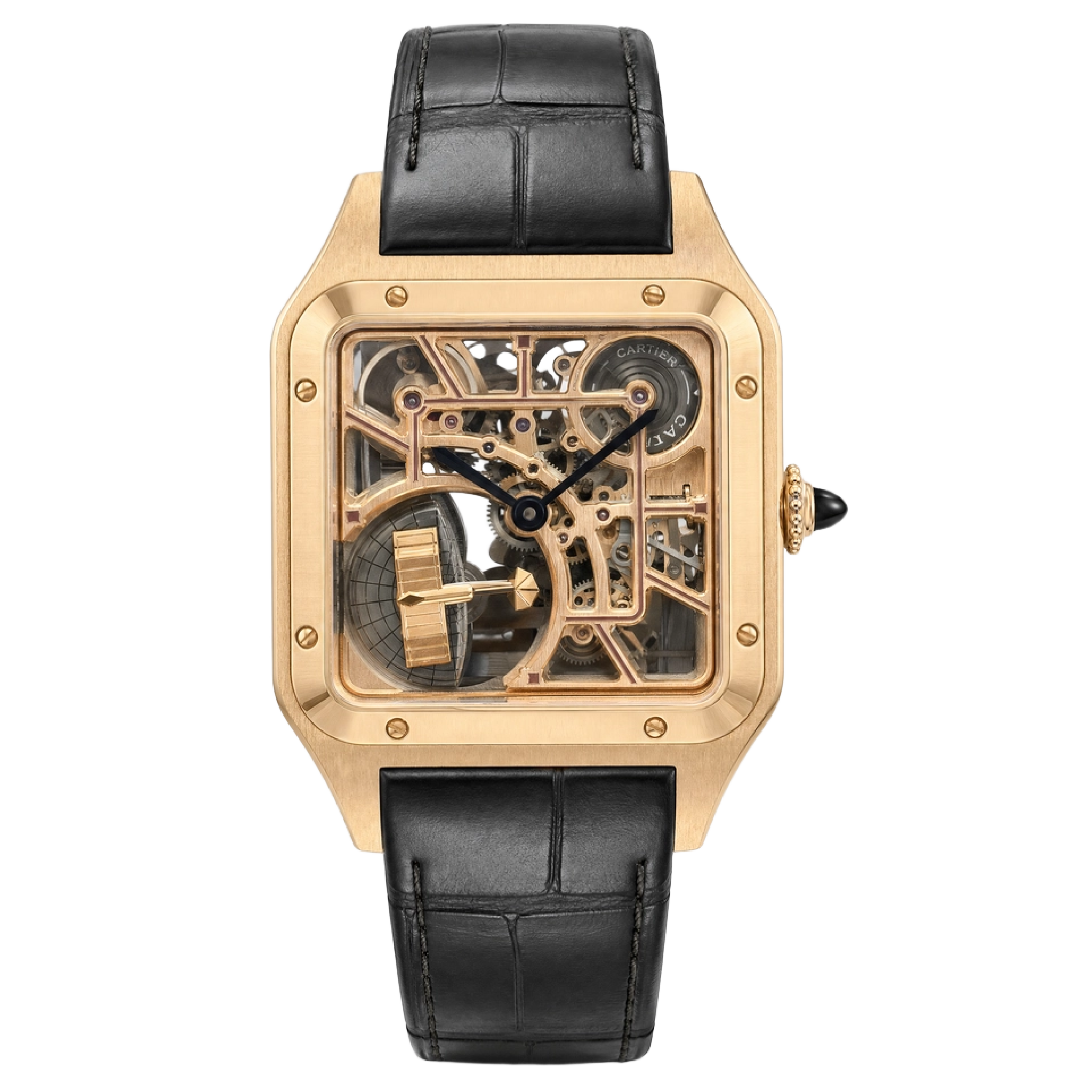 Cartier WHSA0030 Santos Dumont Skeleton Watch w/ Micro Rotor