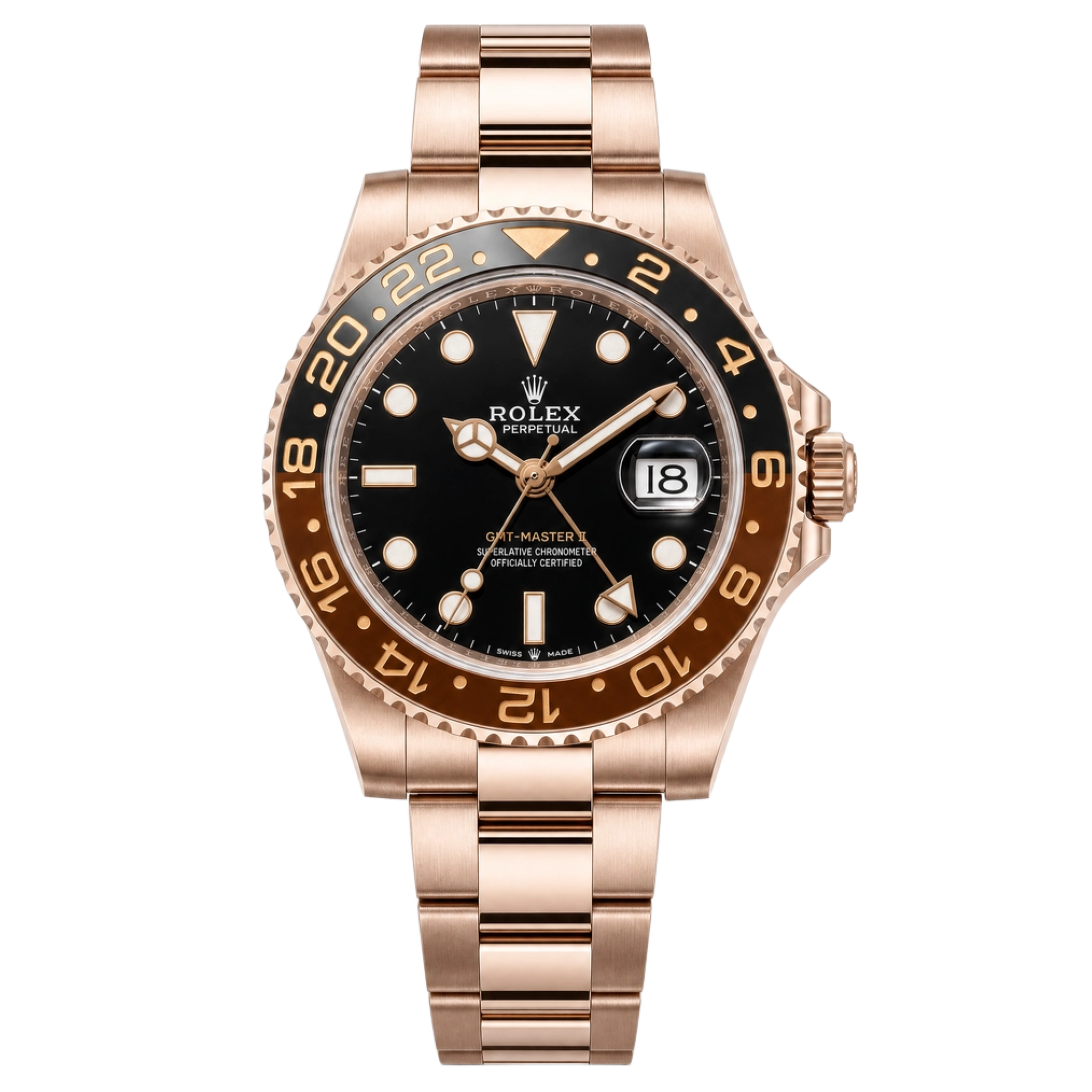 Rolex 126715CHNR Rose Gold GMT Master II Rootbeer