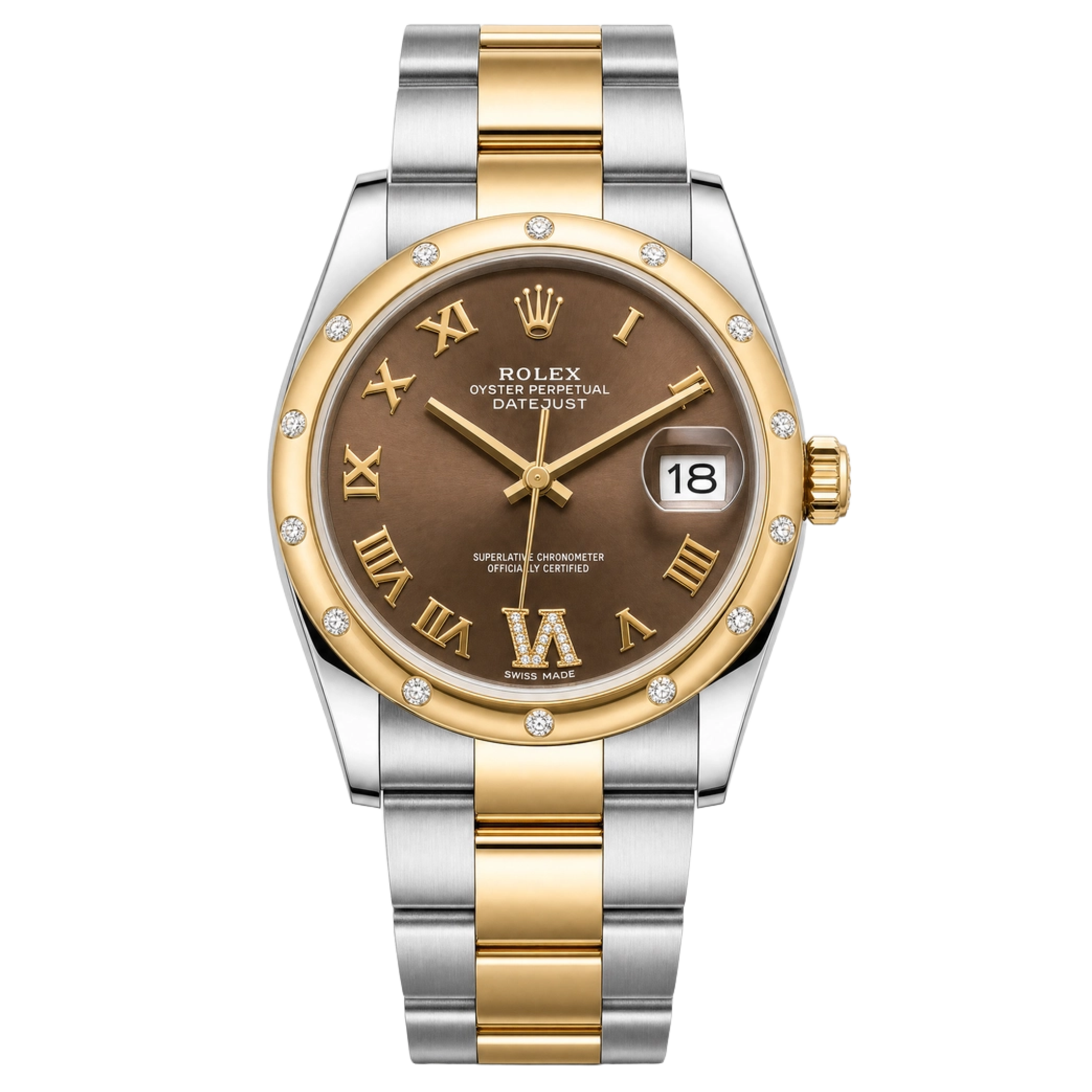Rolex 178341 Rose Gold Chocolate VI Factory Diamond Bezel
