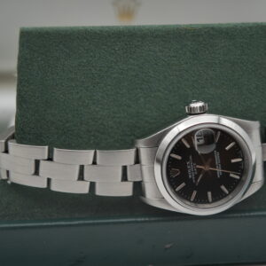 Rolex 69160 Oyster Perpetual Date Black Dial view 4