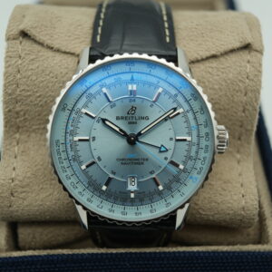 Breitling A32310 Navitimer Ice Blue Dial GMT view 2